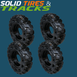 36x13 Solid Tires with 10 Bolt Rims