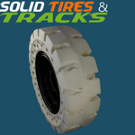 10-16.5 Non-Marking Solid Skid Steer Tires - Severe Duty White